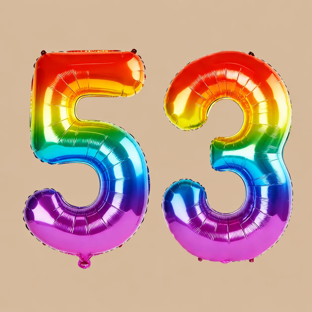 53rd Birthday Rainbow Number Balloons: the shop's own photo