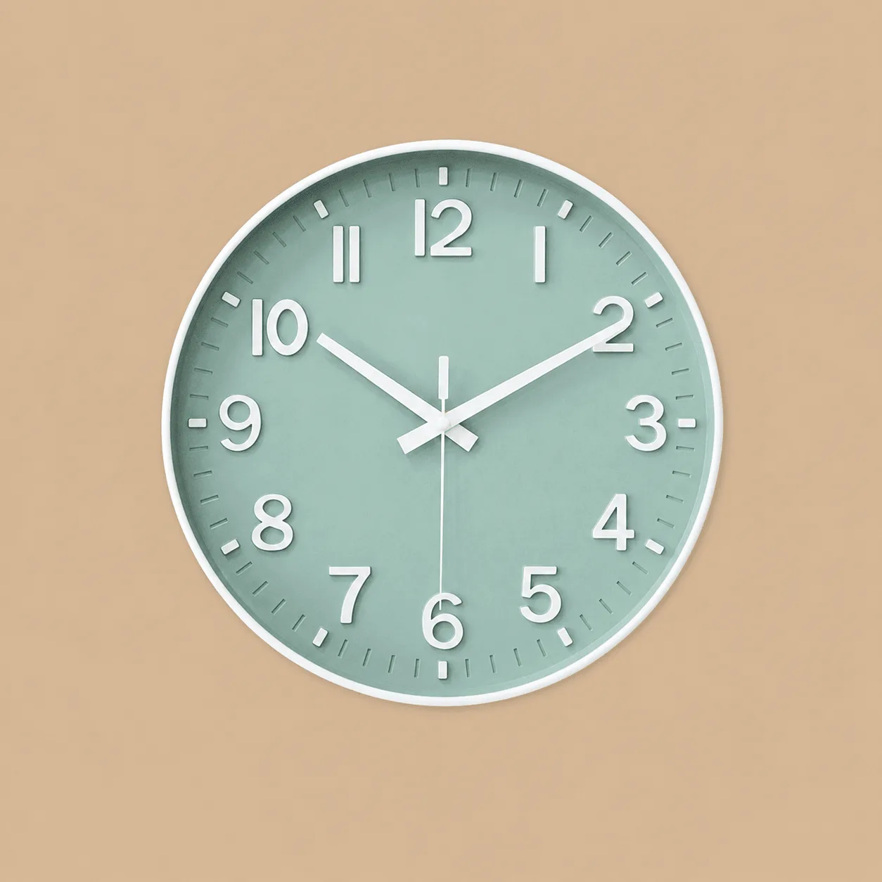 HZDHCLH Green & White Silent Wall Clock: the shop's own photo