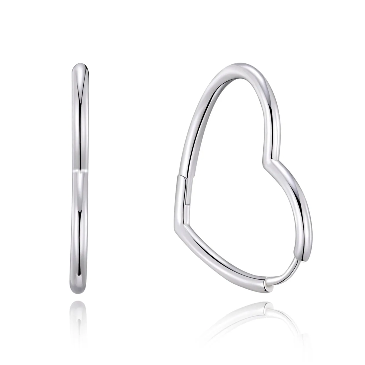 Sterling Silver Heart Hoop Earrings: the shop's own photo