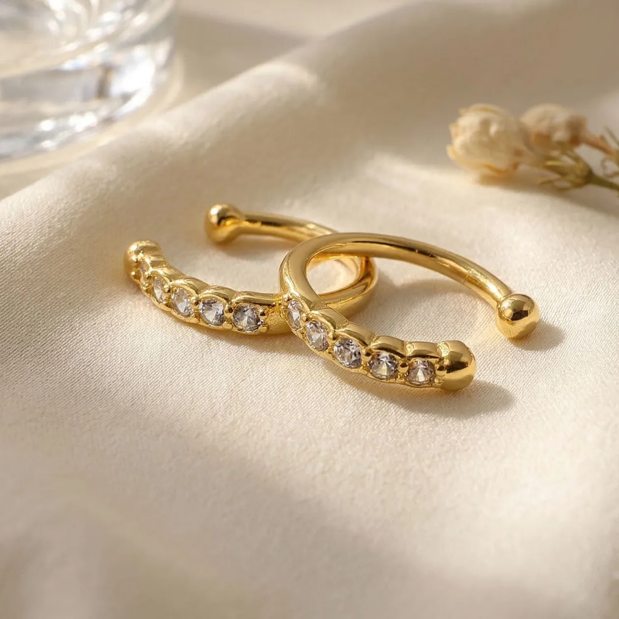 Dainty Ear Cuff Paved Conch Hoops No Piercing Required: the shop's own photo