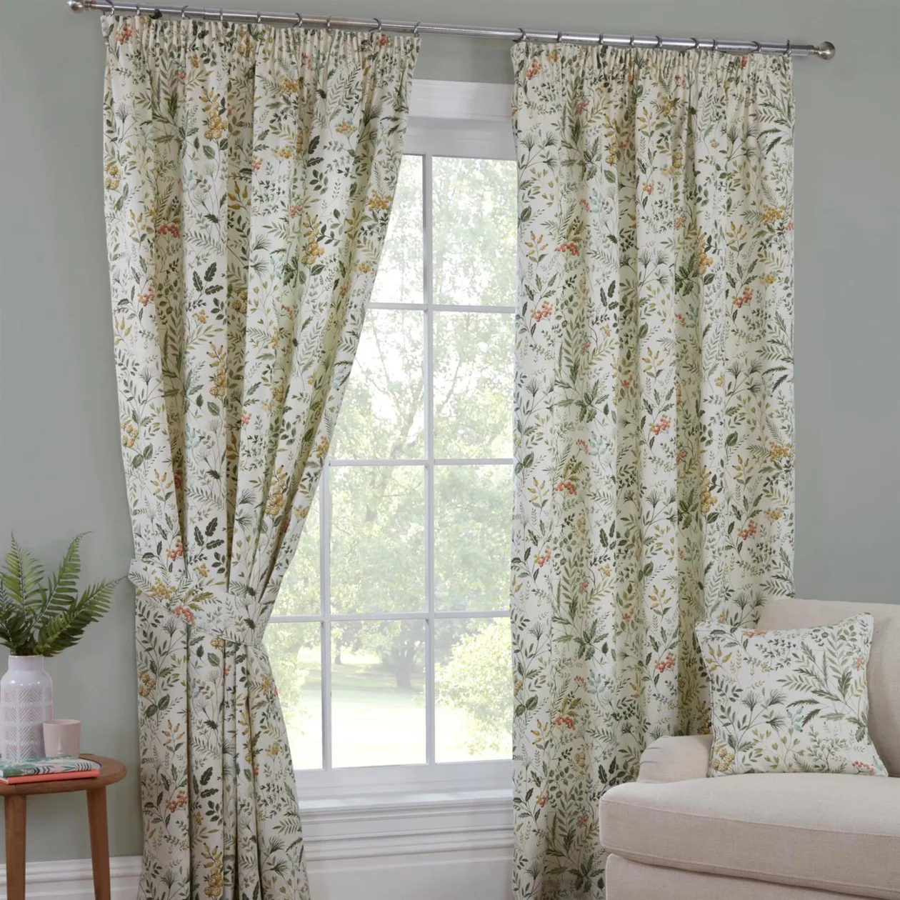 Cleo Willow Pencil Pleat Curtains - 90" x 90": the shop's own photo