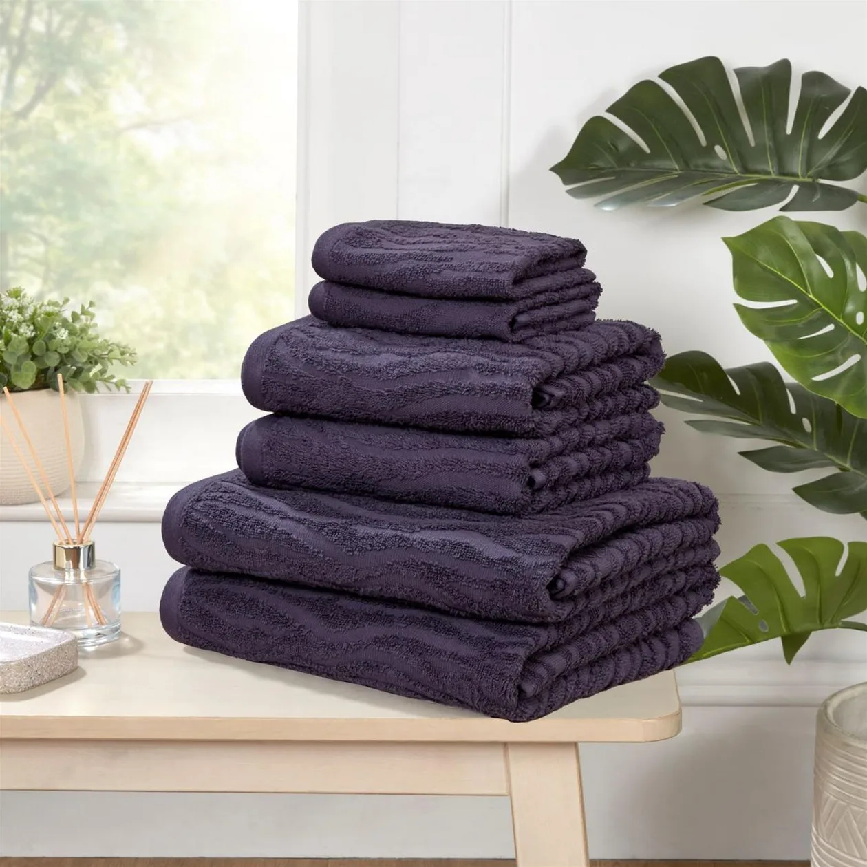 Safari 6pc Towel Bale - Damson: the shop's own photo