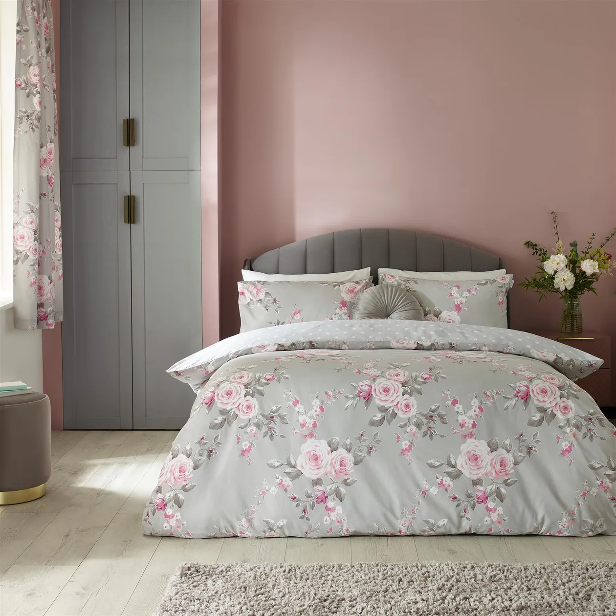Catherine Lansfield Canterbury Duvet Cover Set - Grey / King: the shop's own photo