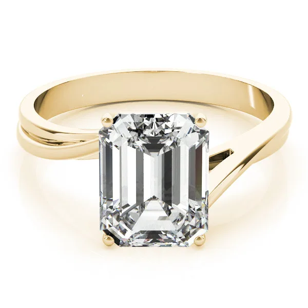 IGI Lab-Grown Emerald Cut Diamond Four-Prong Solitaire Engagement Ring. - 18k Yellow Gold / 0.50 Carat: the shop's own photo