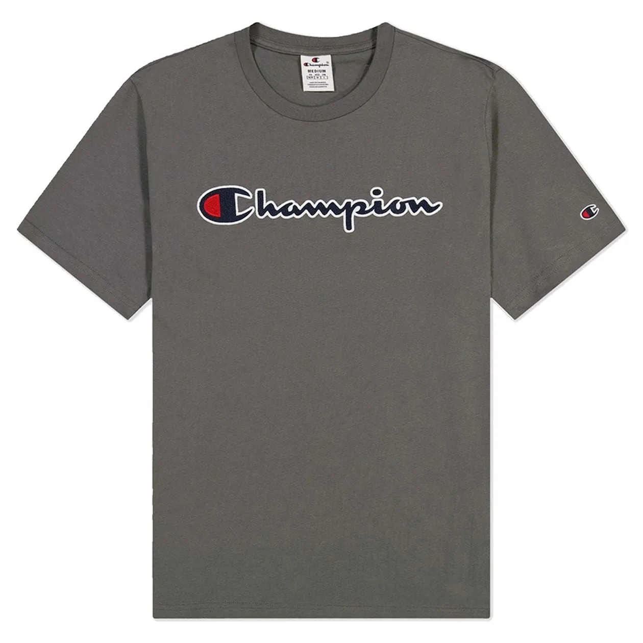 Champion Script Logo Spellout T-shirt - Grey | Size: S: the shop's own photo