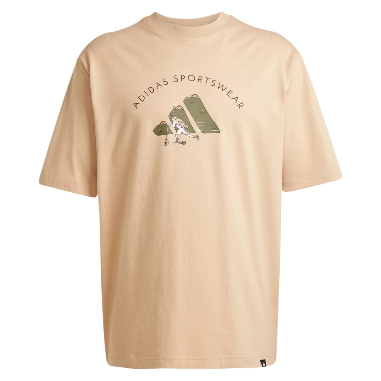 adidas Men's Codes Doodle Scooter Graphic Tee - Warm Sandstone | Size: 2XL: the shop's own photo