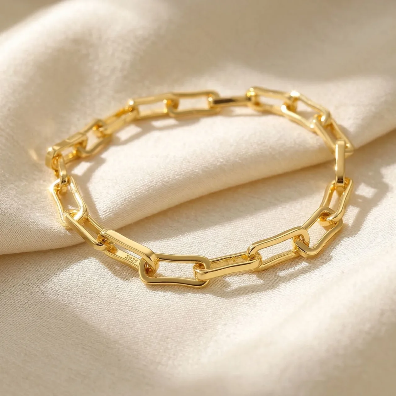 Customisable Hinged Link Paperclip Charm Bracelet - 21cm: the shop's own photo