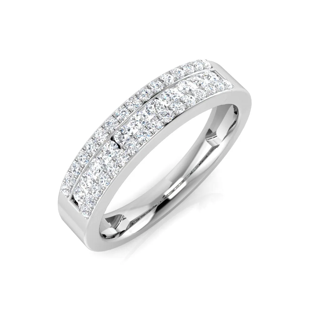 0.35-0.50ct Lab-Grown D/VVS Round Cut Diamond Half Eternity Ring. - 18k Yellow Gold / 0.50 Carat: the shop's own photo