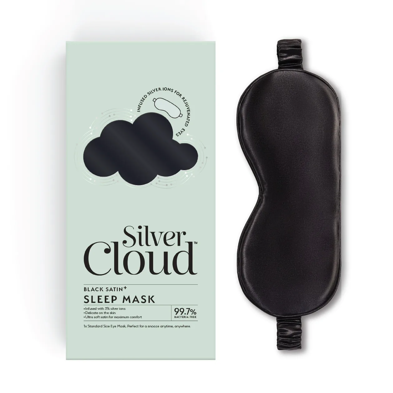 Black Soft Silky Satin Travel Sleep Mask: the shop's own photo