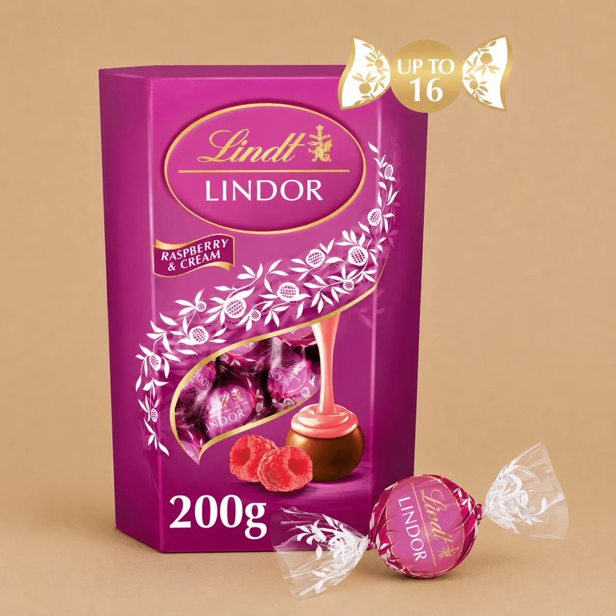 Lindt Lindor Raspberry and Cream Chocolate Truffles Gift Box: the shop's own photo