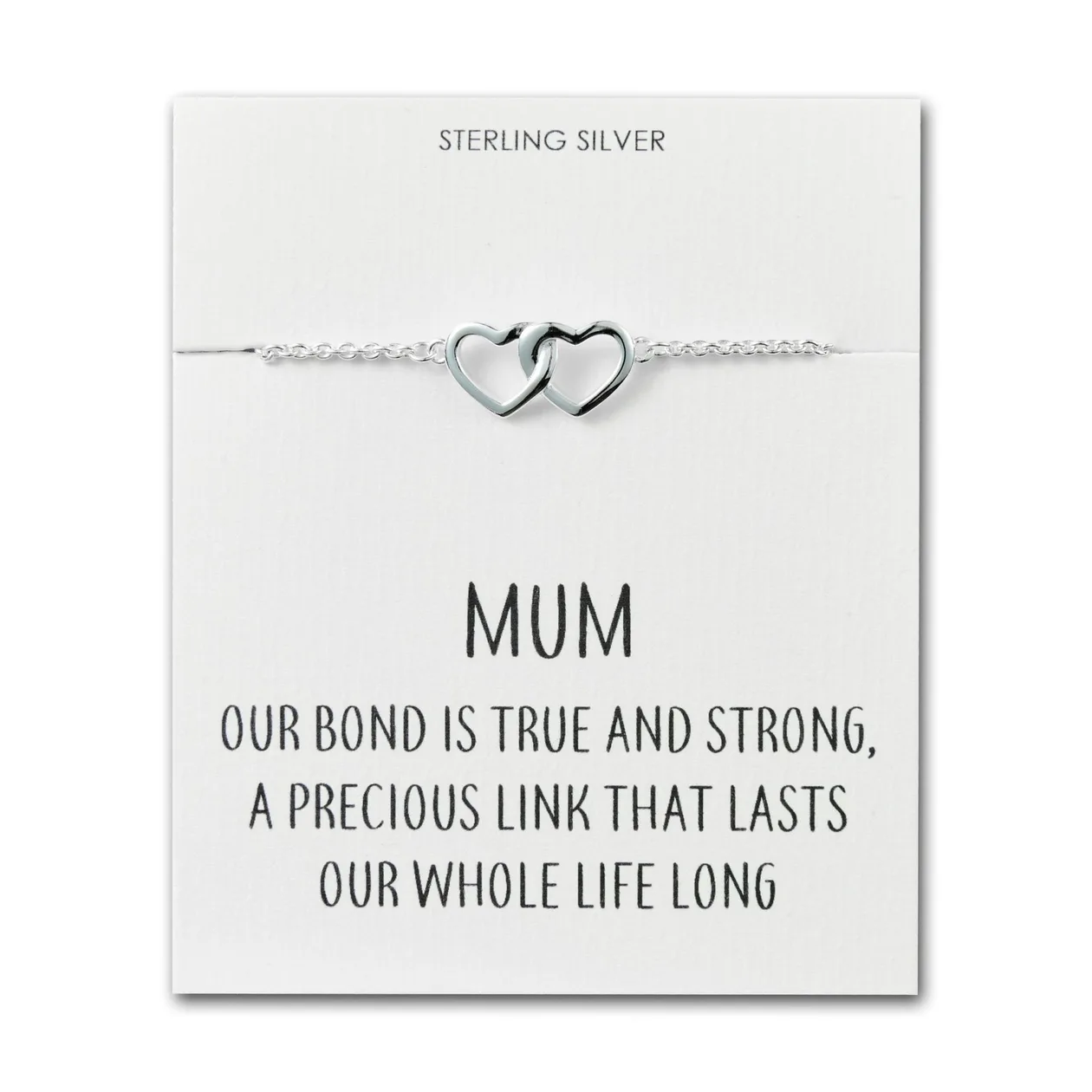 Sterling Silver Mum Quote Heart Link Bracelet: the shop's own photo