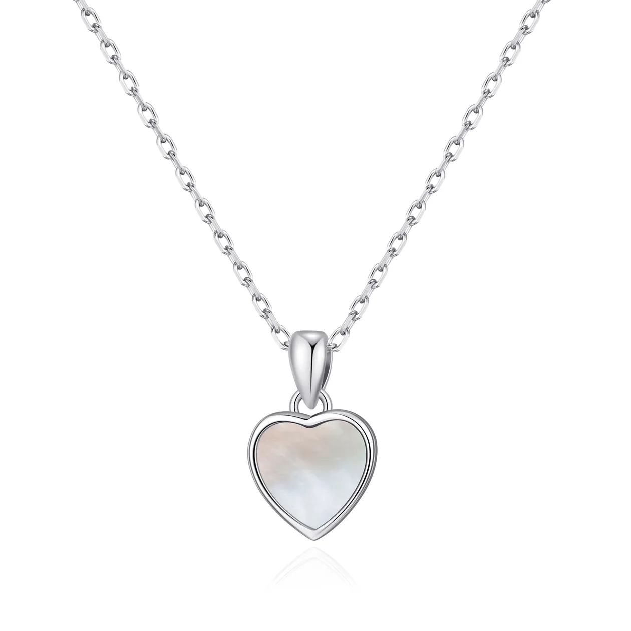 Mother of Pearl Gemstone Heart Necklace: the shop's own photo