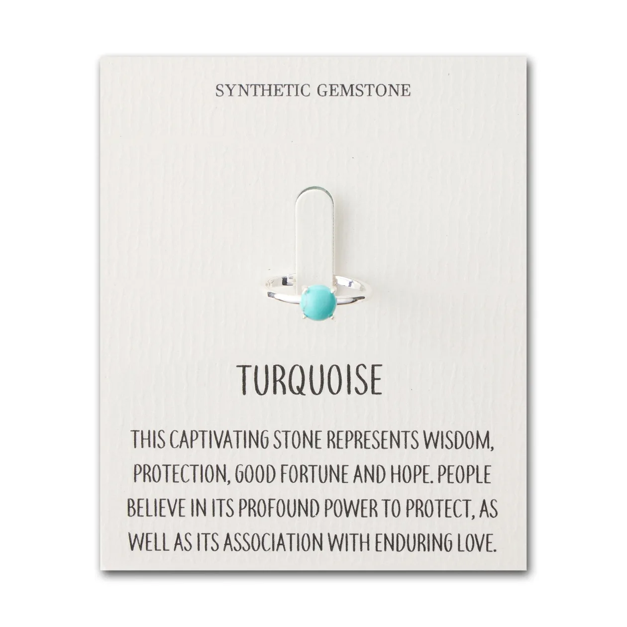 Synthetic Turquoise Adjustable Ring with Quote Card: the shop's own photo