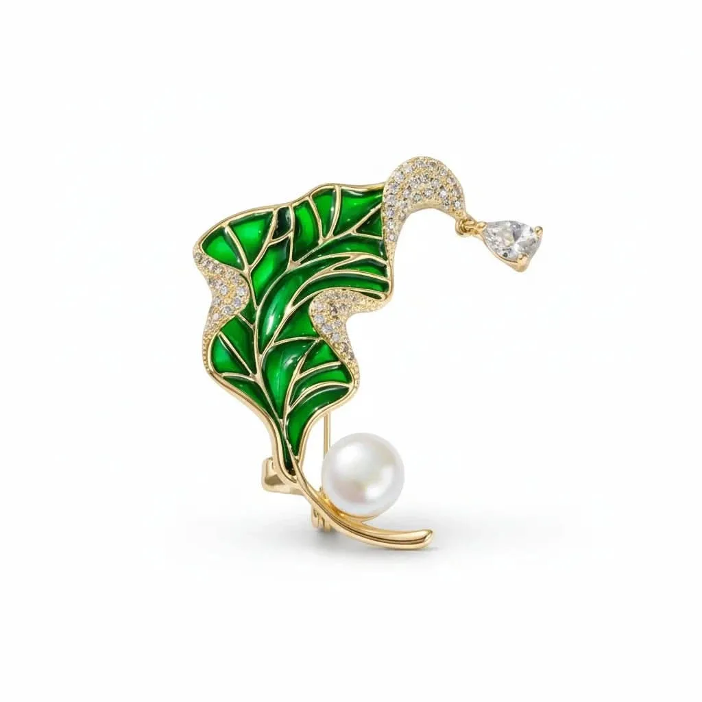Enamel Leaf Brooch: the shop's own photo