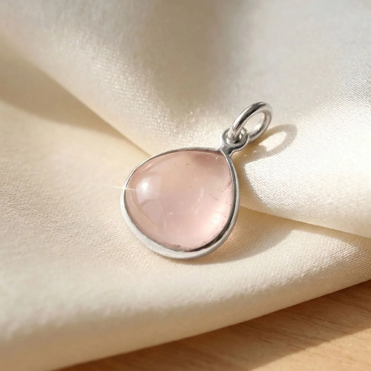 Sterling Silver Rose Quartz Pendant Charm: the shop's own photo