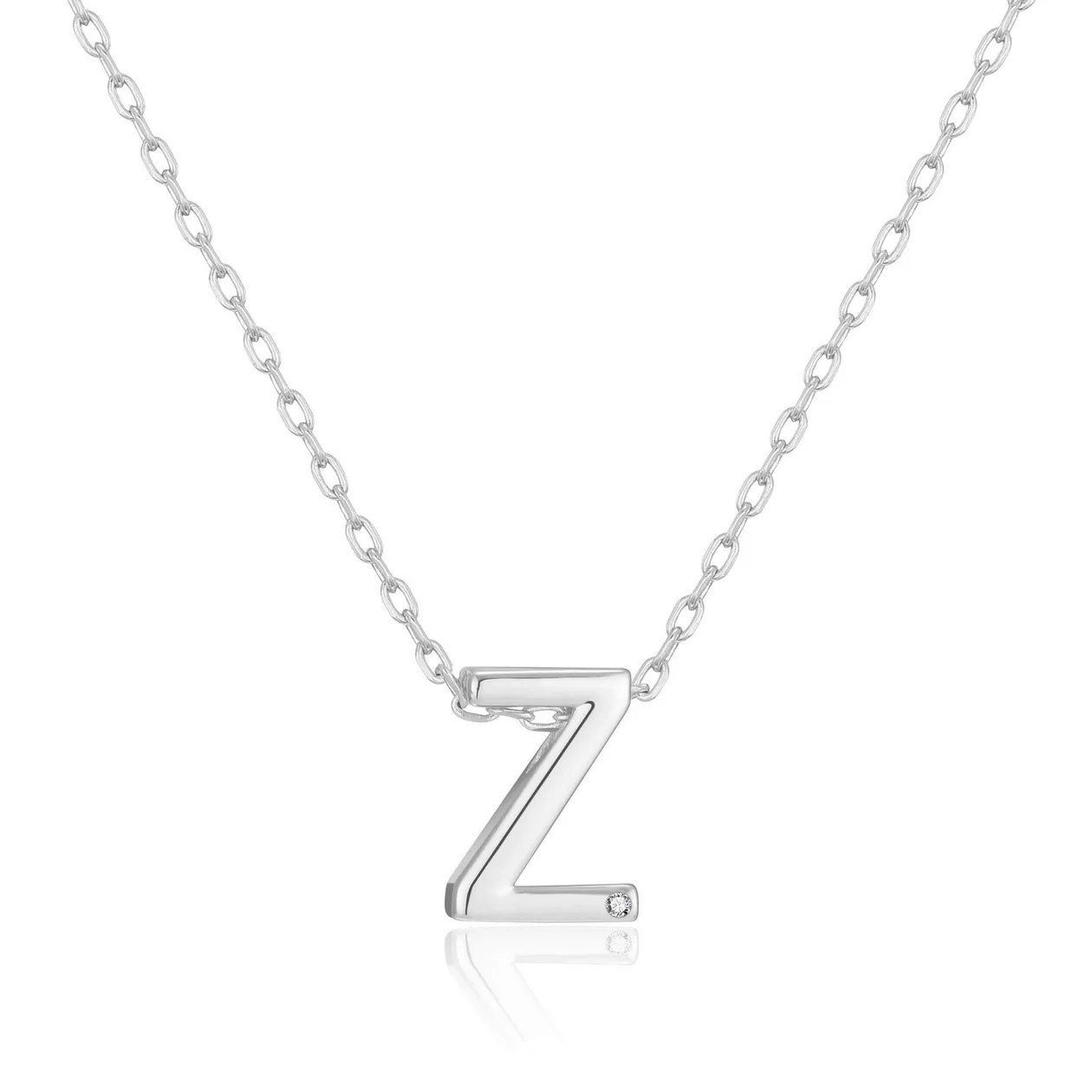 Customisable Initial Necklace (A-Z) with Option of Birthstone Charm - Z: the shop's own photo