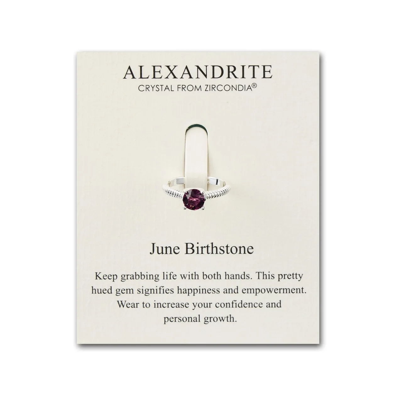 June (Alexandrite) Adjustable Birthstone Ring Created with Zircondia® Crystals: the shop's own photo
