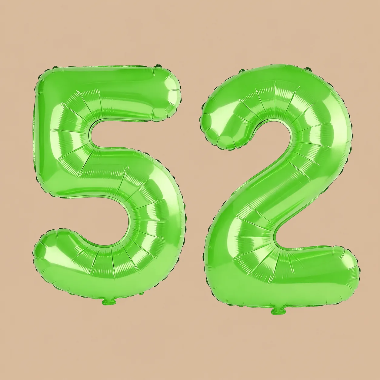 52nd Birthday Fruit Green Number Balloons: the shop's own photo