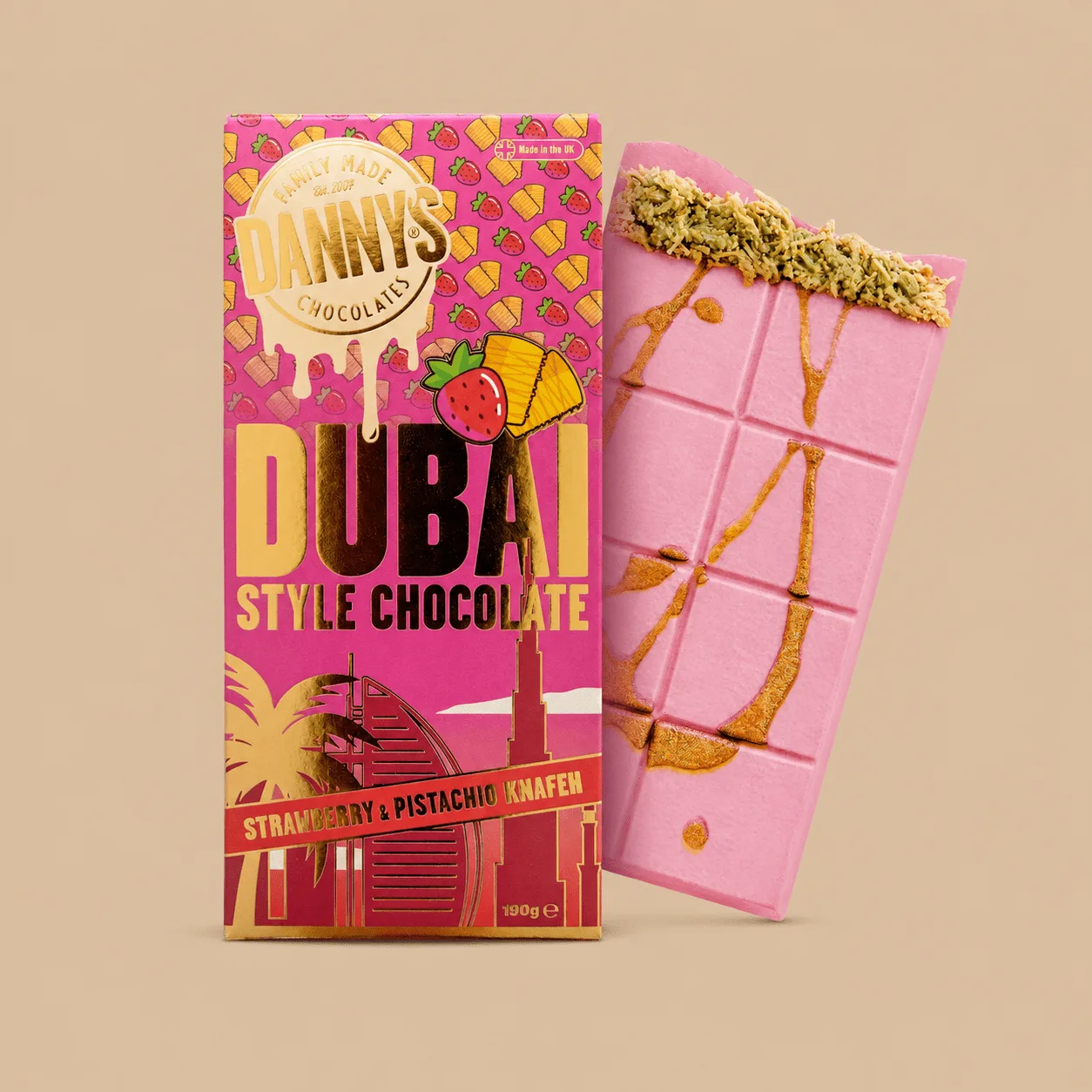 Danny's Dubai Strawberry & Pistachio Bar: the shop's own photo