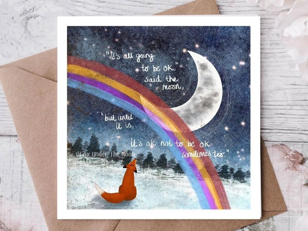 ‘It’s OK’ Encouragement Greeting Card - Naked (no cello wrapping): the shop's own photo