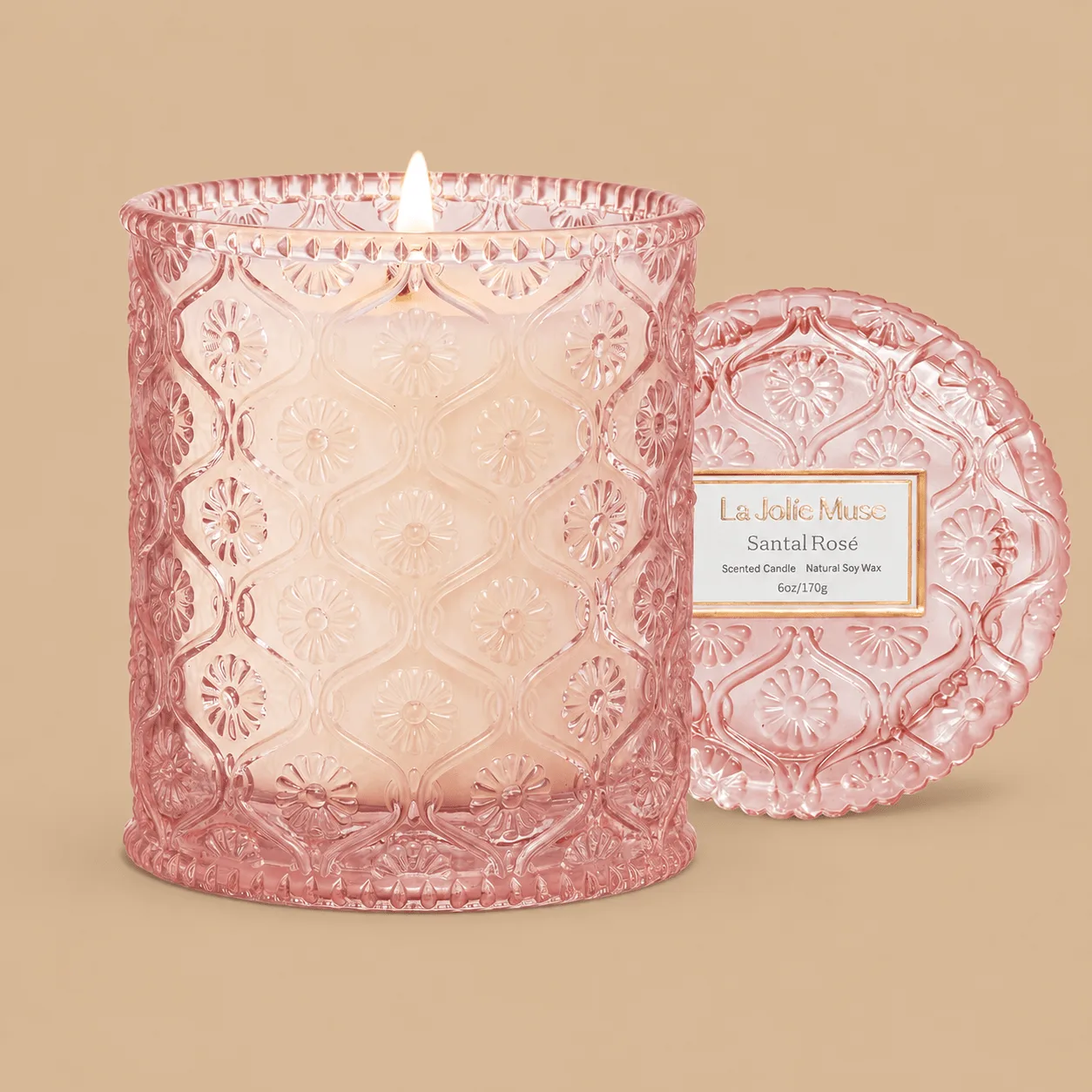 LA Jolie Muse Santal Rosé Candle: the shop's own photo