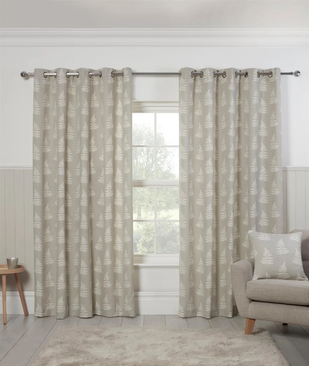 Esher Silver Eyelet Curtains - 90" x 72": the shop's own photo