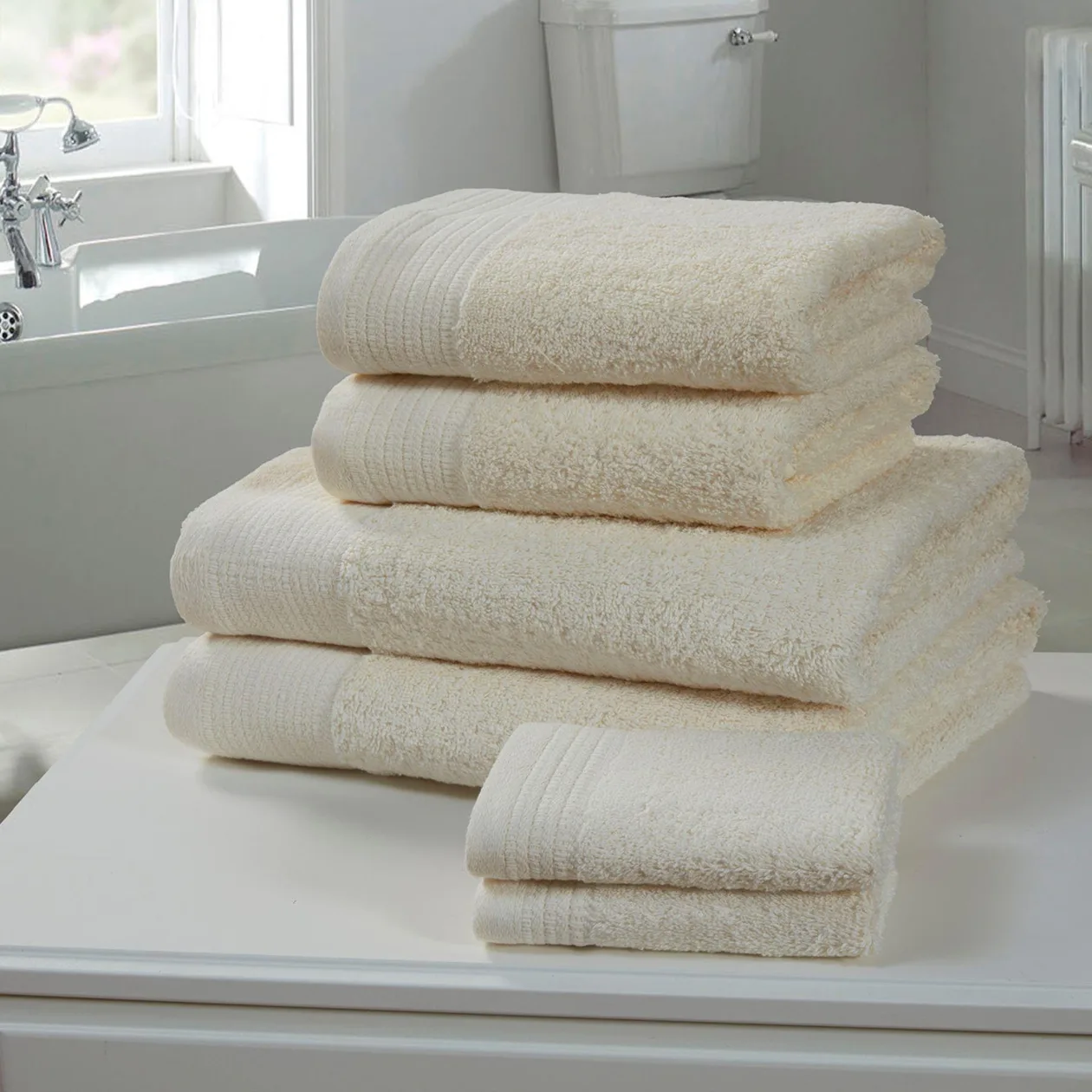 Chatsworth 100% Cotton Towels - Cream / 6pc Towel Bale: the shop's own photo
