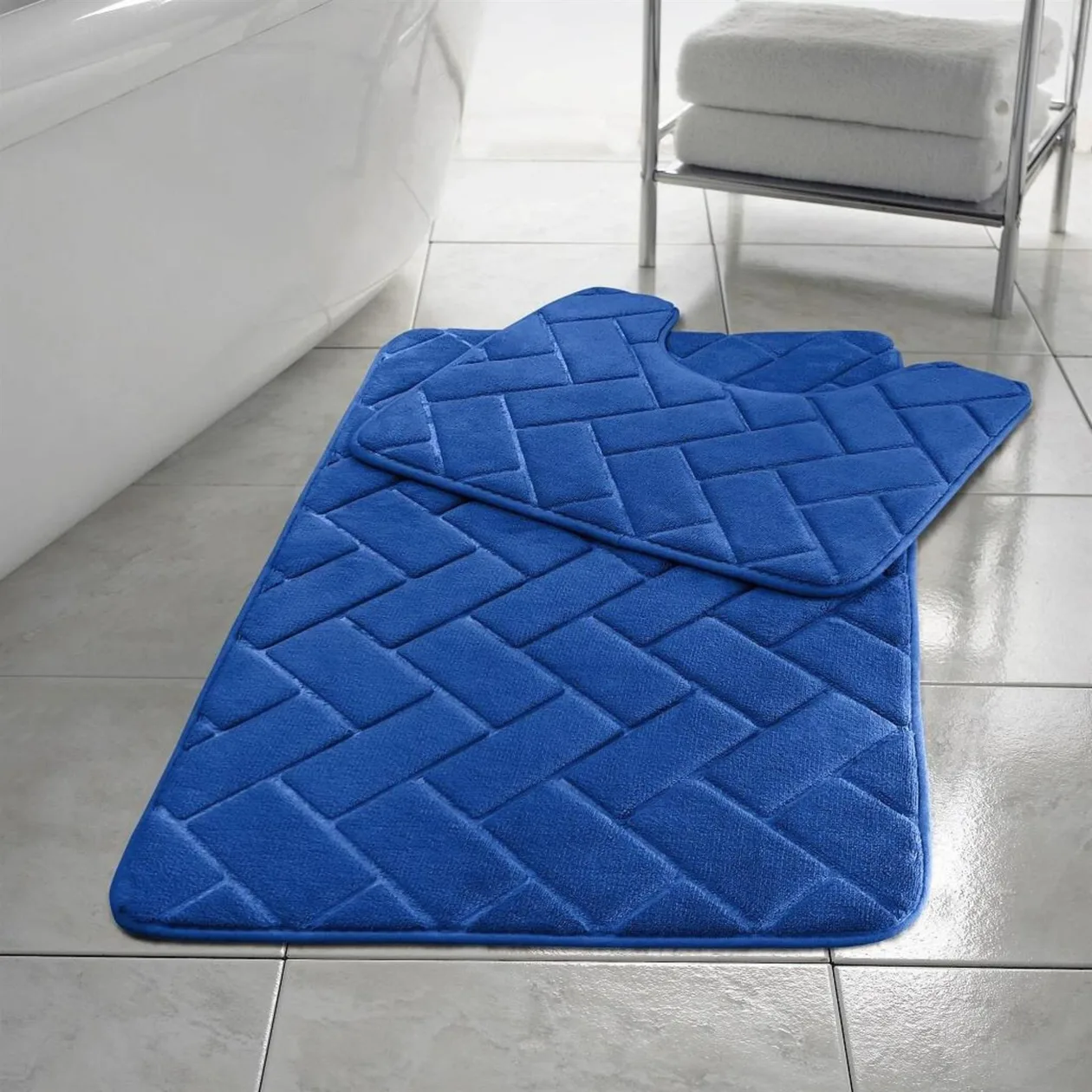 Memory Foam Blocks Bath Mats - Blue: the shop's own photo