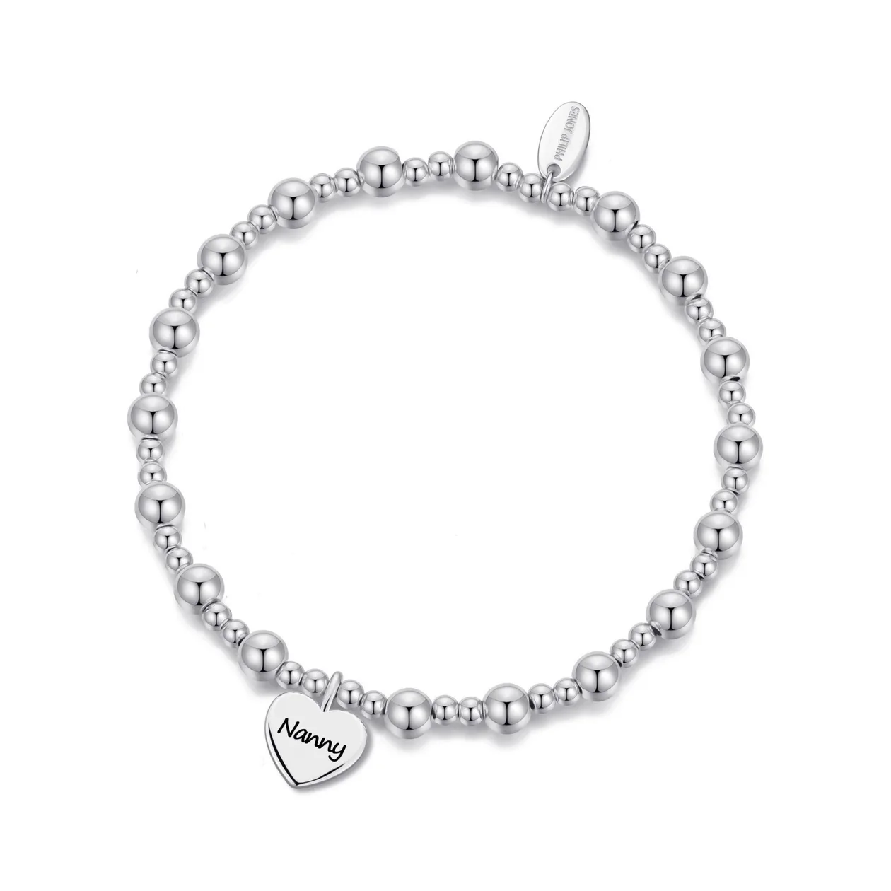 Nanny Heart Charm Beaded Stretch Bracelet: the shop's own photo