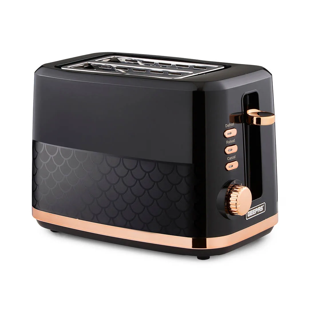Aurora 2-Slice Black and Rose Gold Bread Toaster 7 Browning Levels: the shop's own photo