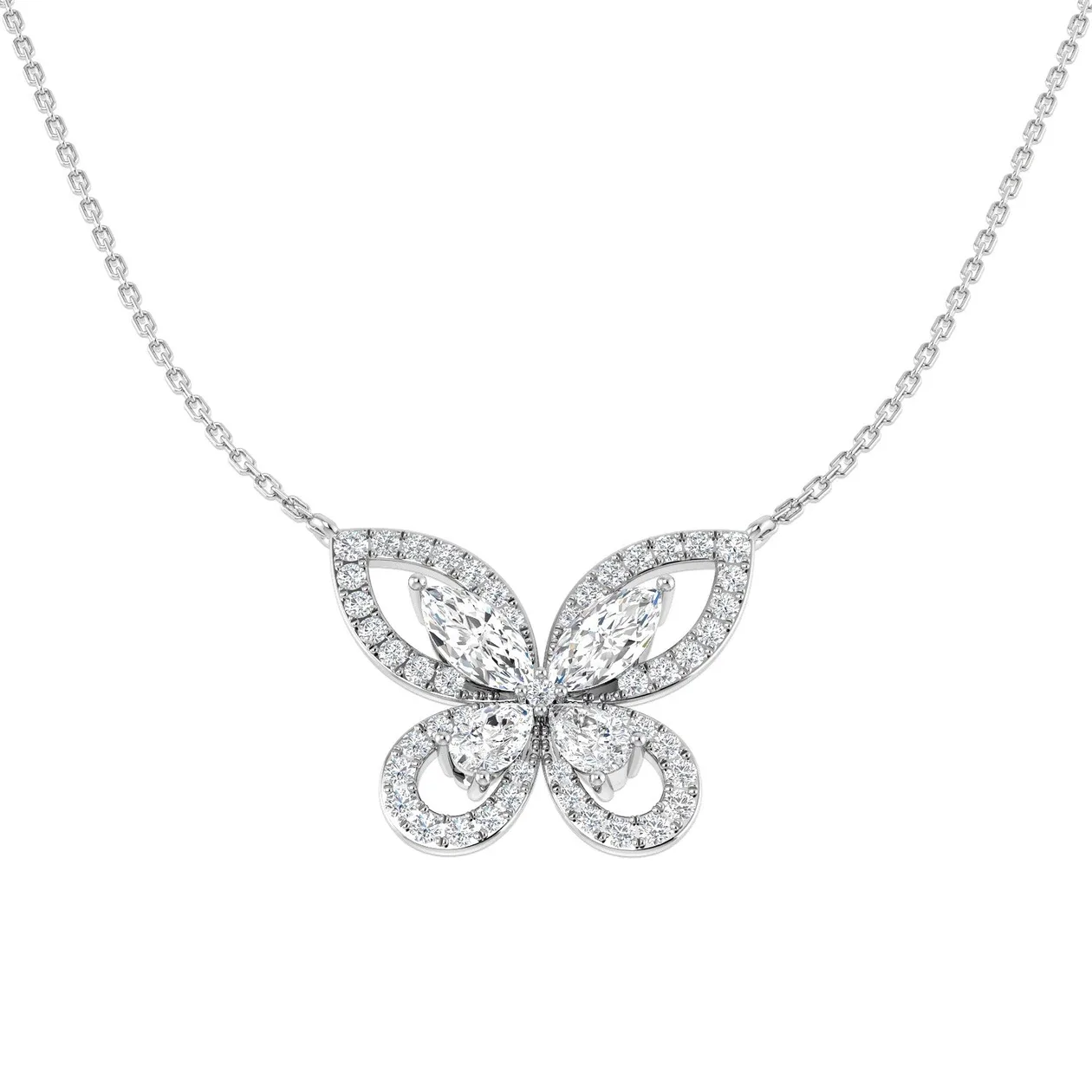 2.5ct Lab & Natural Diamond Necklace – Platinum - 18k White Gold / Natural Diamond(F/SI) / 2.50 Carat: the shop's own photo