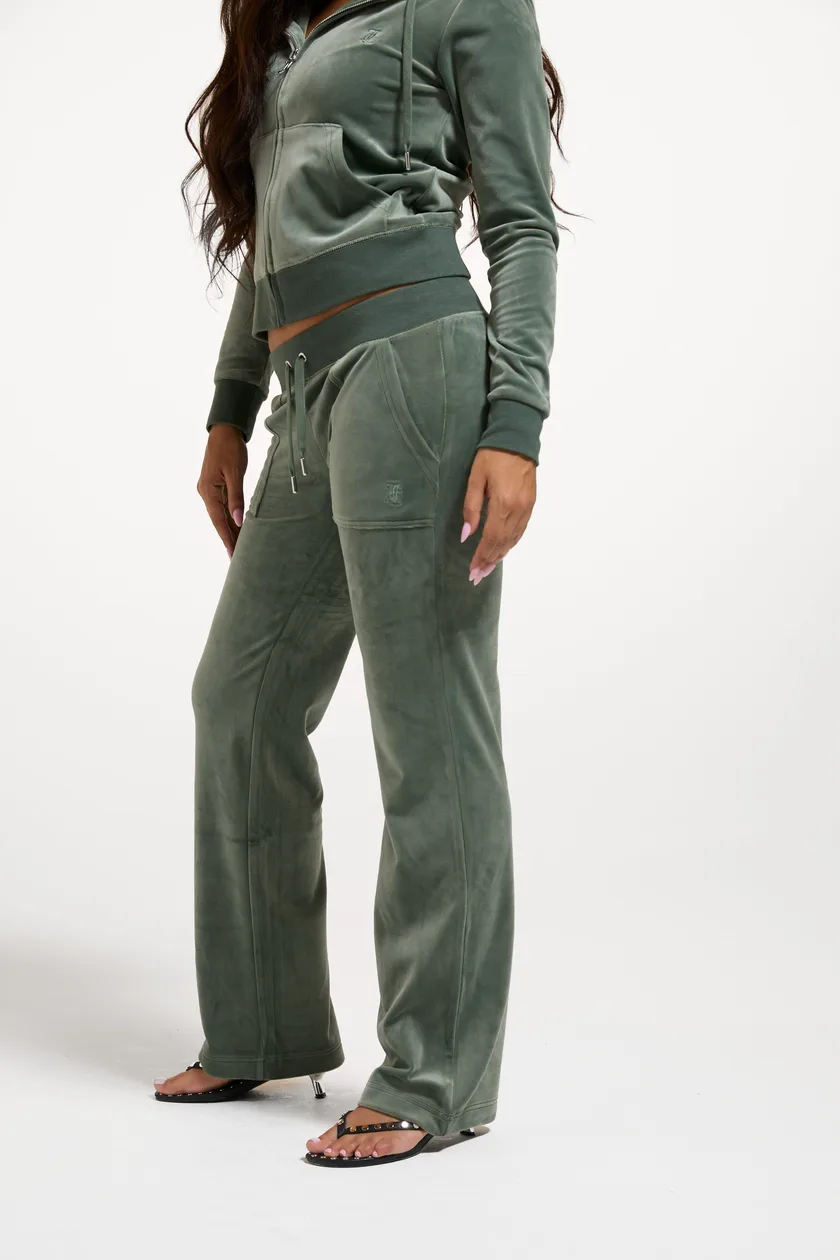 THYME CLASSIC VELOUR DEL RAY POCKETED BOTTOMS - S / Green: the shop's own photo