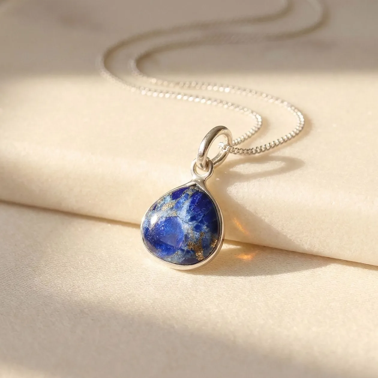 18ct Gold Vermeil Plated Sapphire September Birthstone Necklace: the shop's own photo