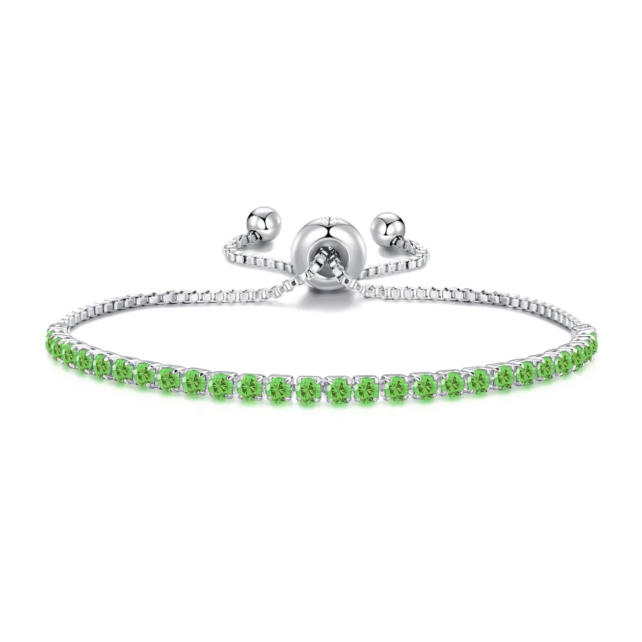Light Green Tennis Friendship Slider Bracelet Created with Zircondia® Crystals: the shop's own photo