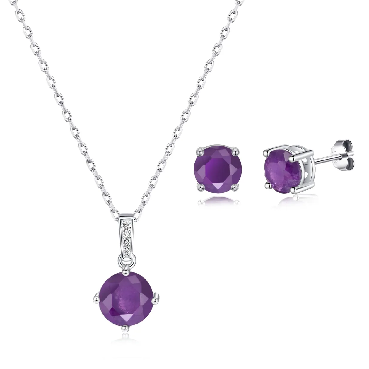 Sterling Silver Amethyst Gemstone Set: the shop's own photo