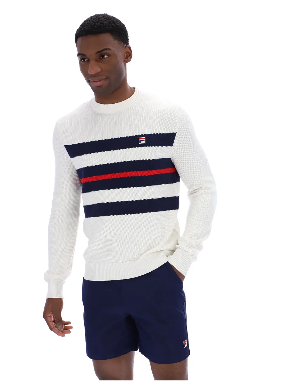 Gardenia Giuseppe Mesh Stripe Knitted Crew Neck - 3XL: the shop's own photo