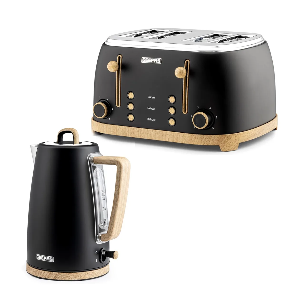 NordiQ Black 4-Slice Toaster & 1.7L Electric Kettle Matching Set: the shop's own photo