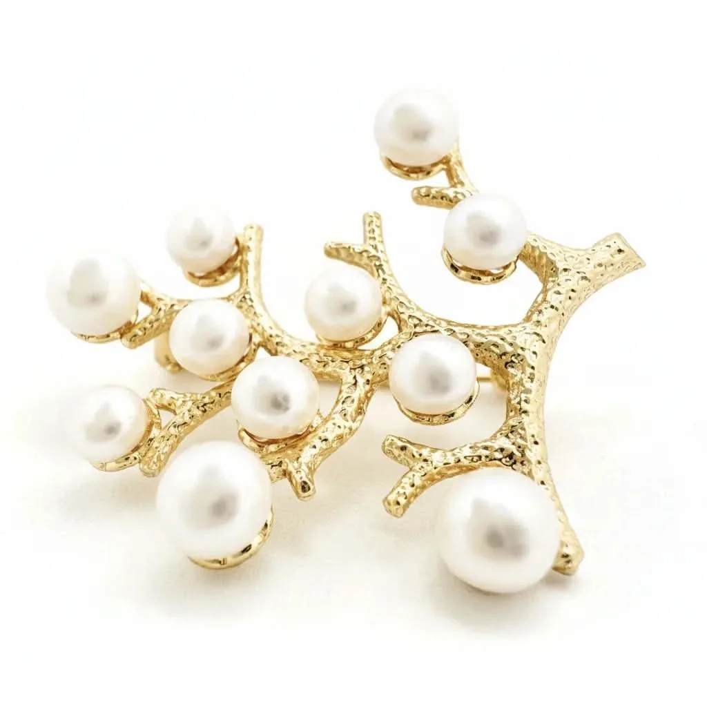Gold Vermeil Tree Pearl Brooch: the shop's own photo