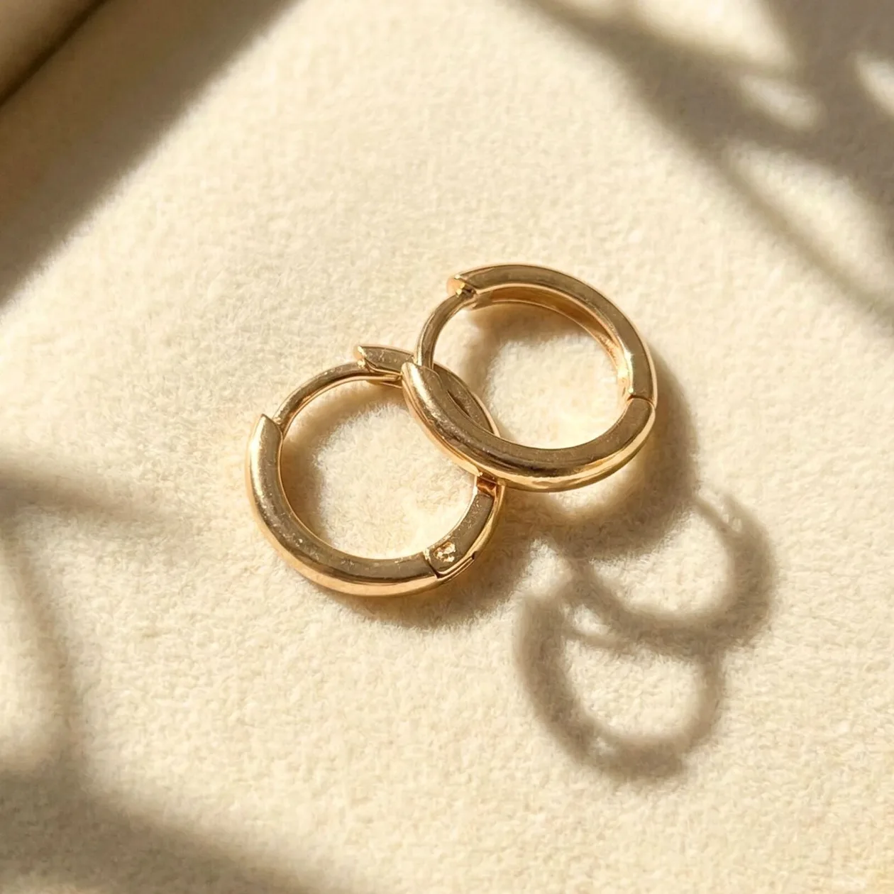 18ct Gold Plated Small Rounded Plain Huggies: the shop's own photo
