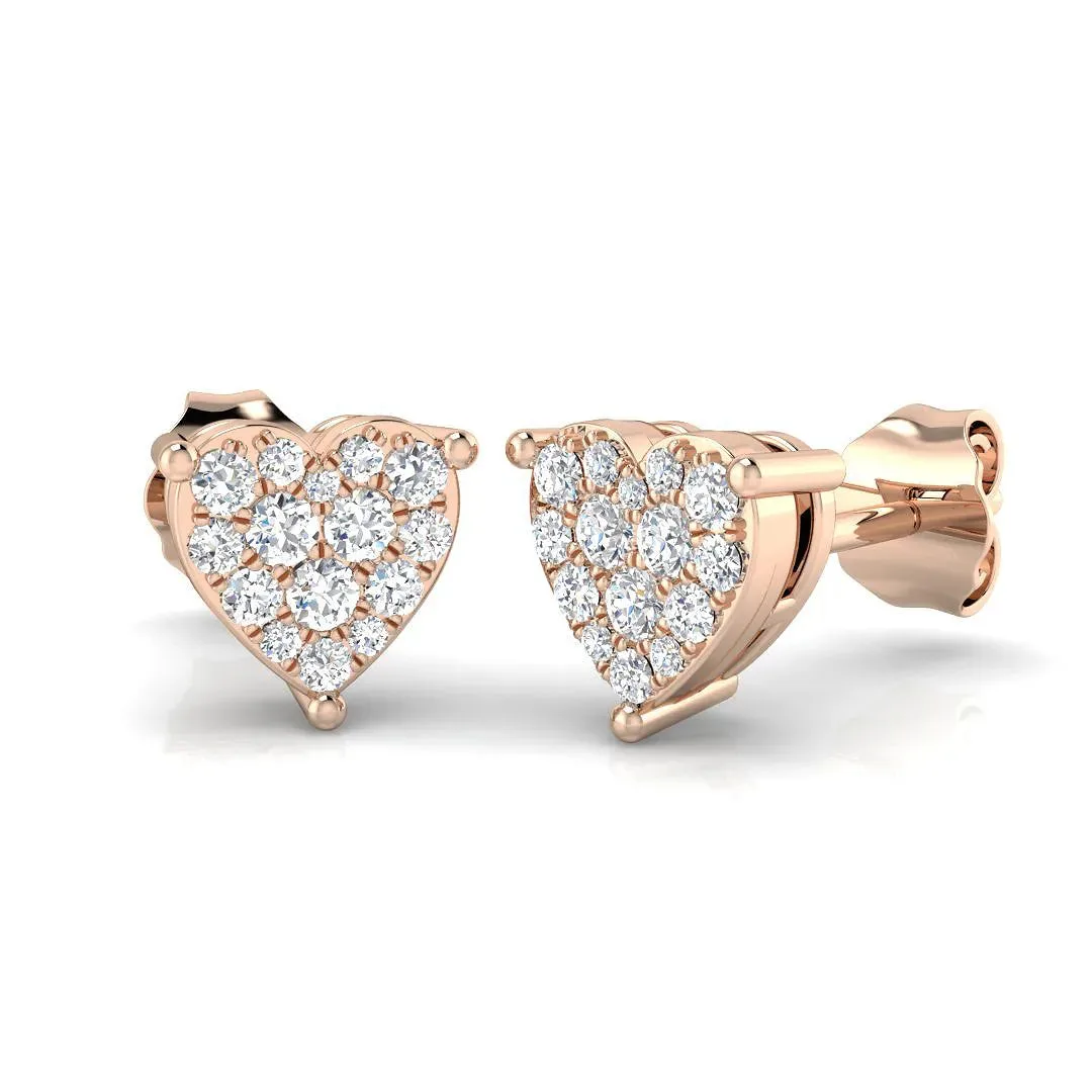 0.30 Natural/Lab Grown Diamond Cluster Earring In 9K/18K Hallmarked Gold - Lab Grown Diamond / 9k Rose Gold / 0.3: the shop's own photo