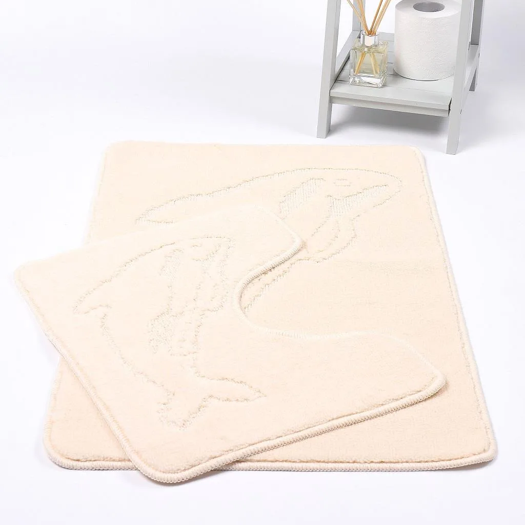 Dolphin 2pc Bath Mat and Pedestal Set - Cream: the shop's own photo