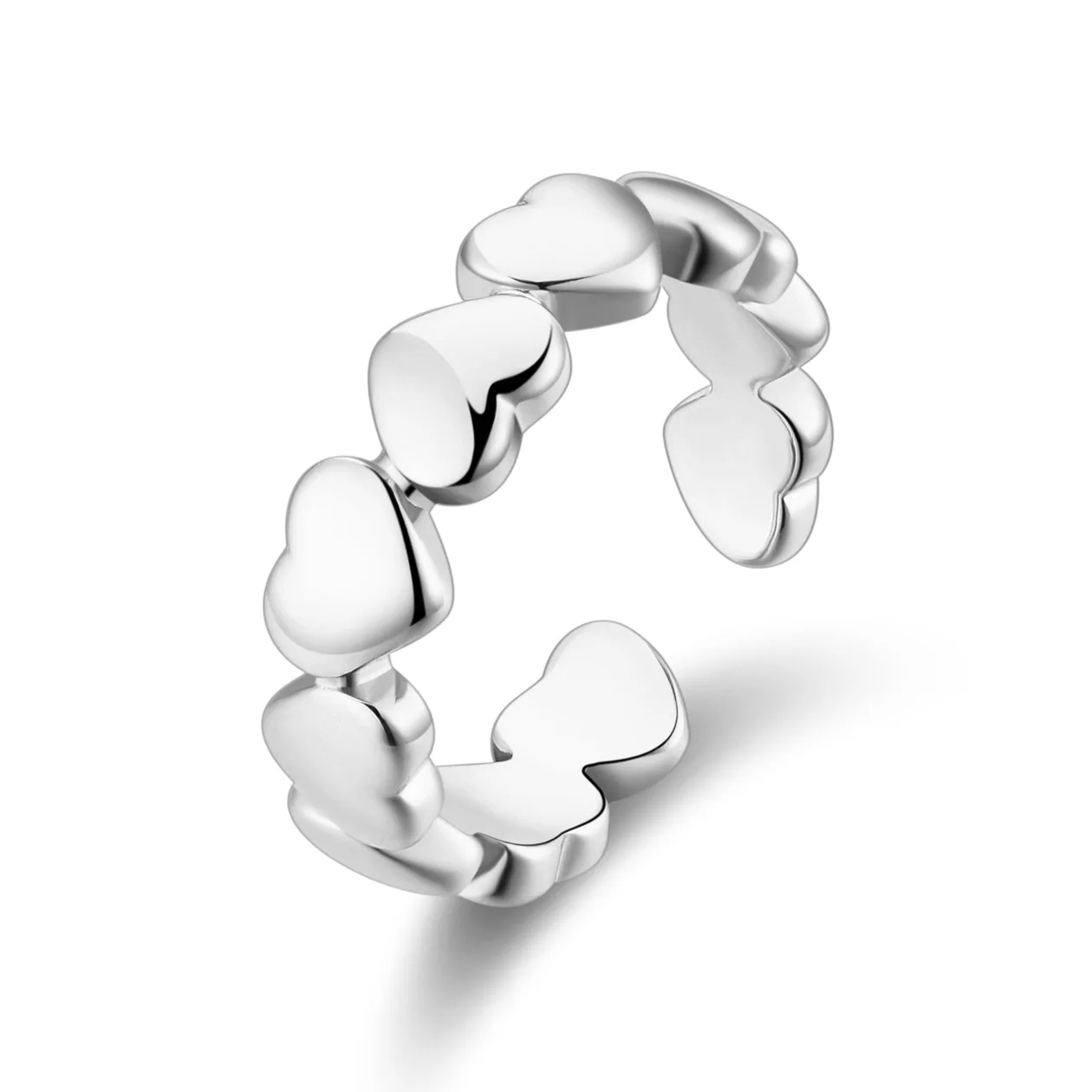 Silver Plated Adjustable Heart Band Ring: the shop's own photo