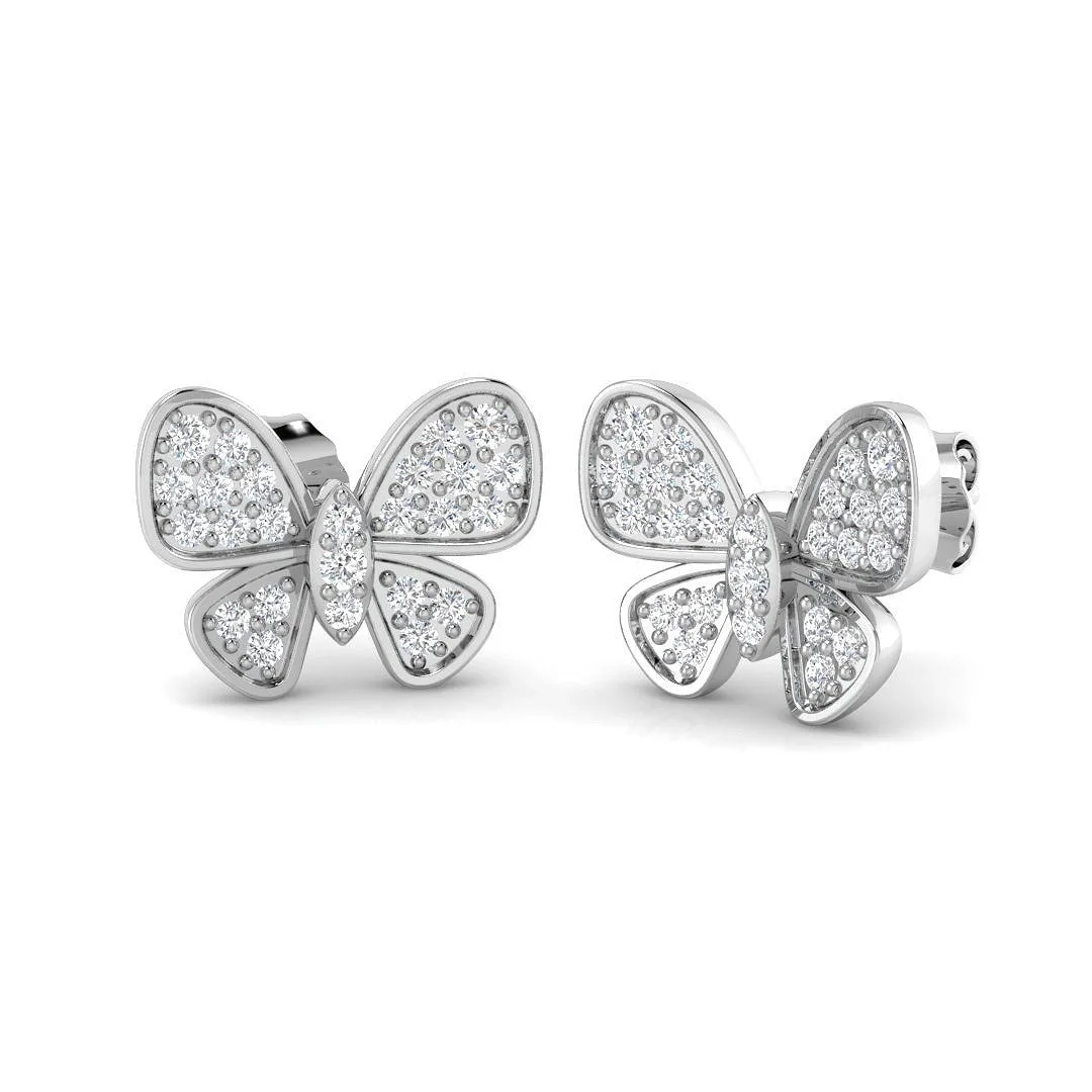 Gold Diamond Earrings - Elegant 0.5ct Luxury Jewelry - 9k White Gold / 0.5 Carat / Lab Grown Diamond(D-VVS): the shop's own photo
