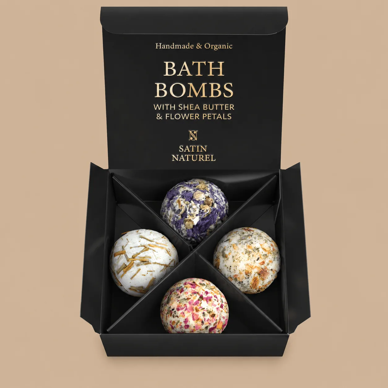 Satin Naturel Organic Bath Bombs, Set of 4: the shop's own photo