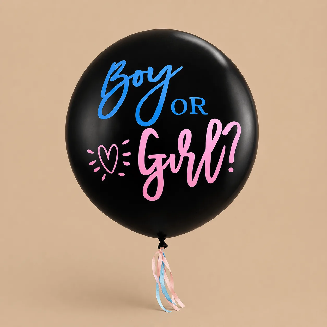Black Gender Reveal Confetti Balloon: the shop's own photo