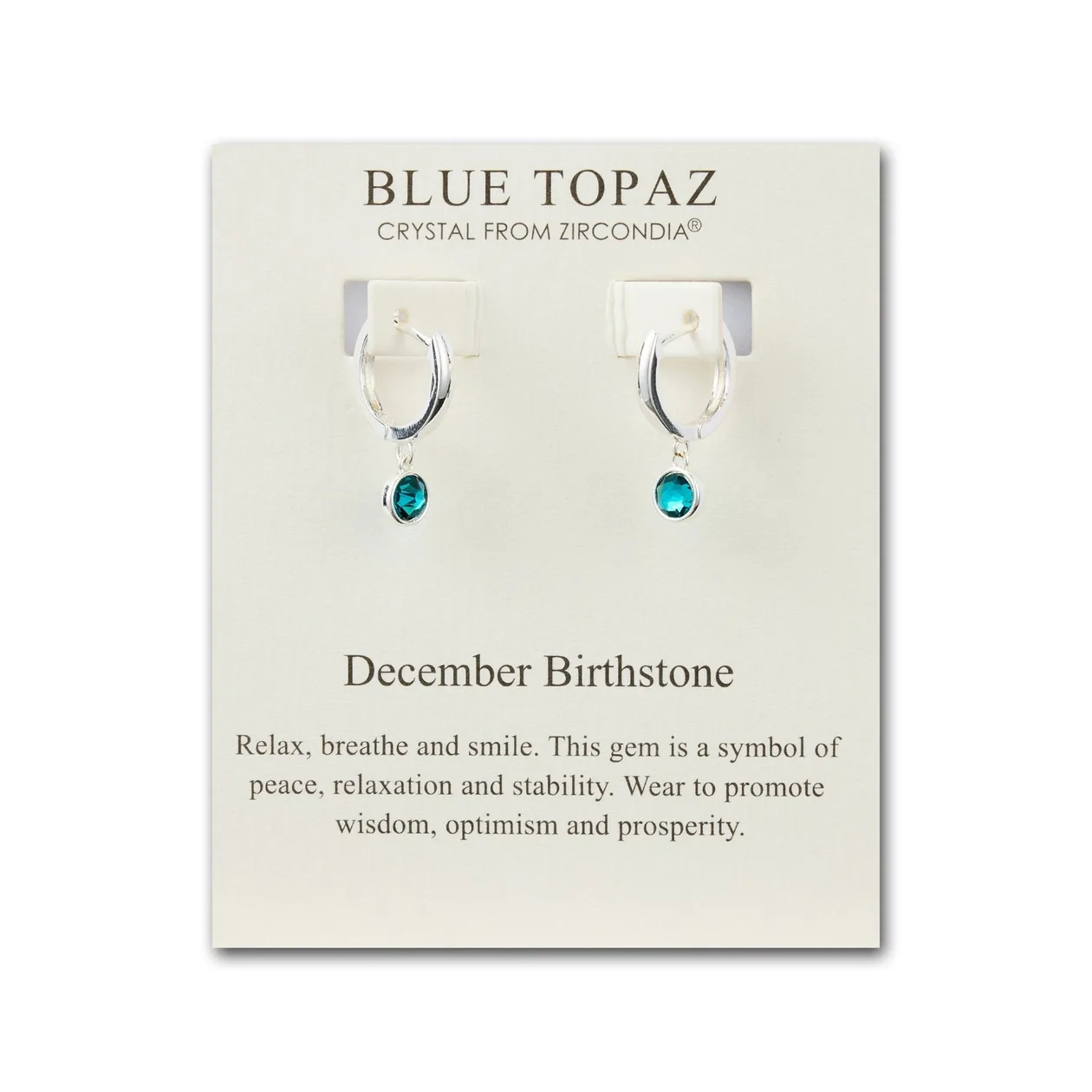 December Birthstone Hoop Earrings Created with Blue Topaz Zircondia® Crystals: the shop's own photo