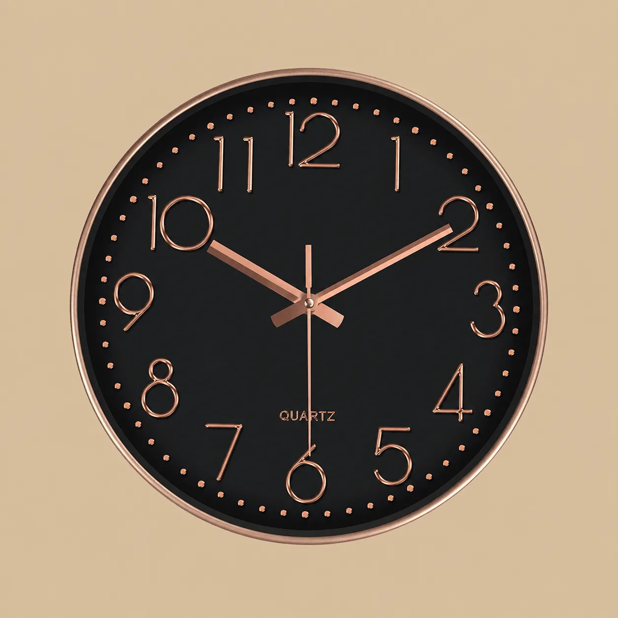 Black & Rose Gold Silent Wall Clock: the shop's own photo