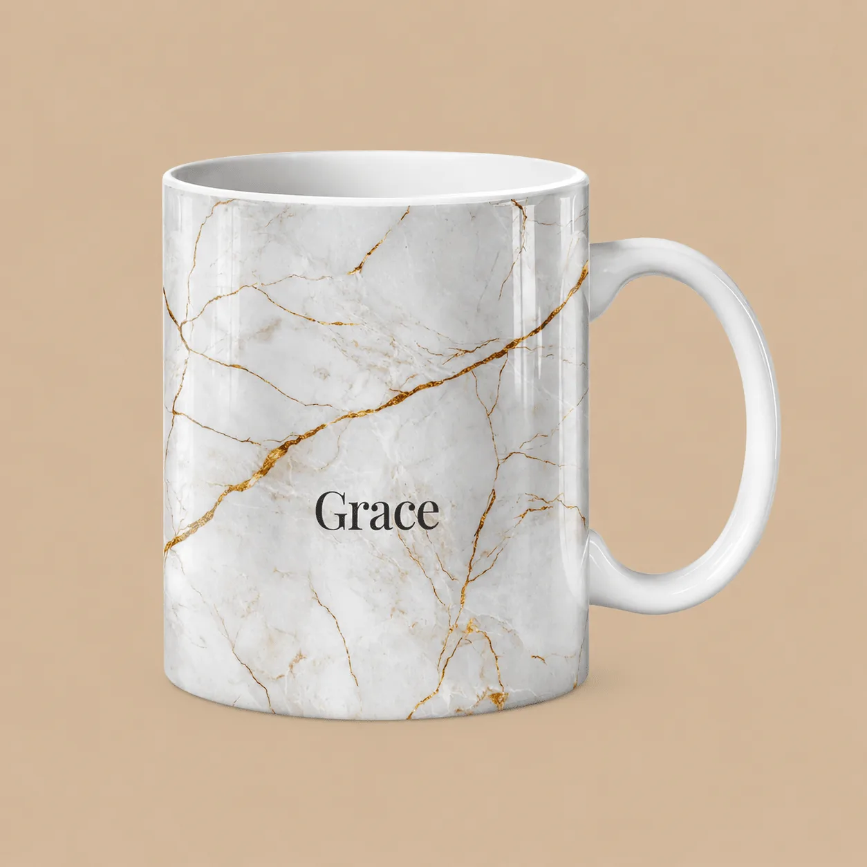 Personalised Pure Grace Marble Name Mug: the shop's own photo