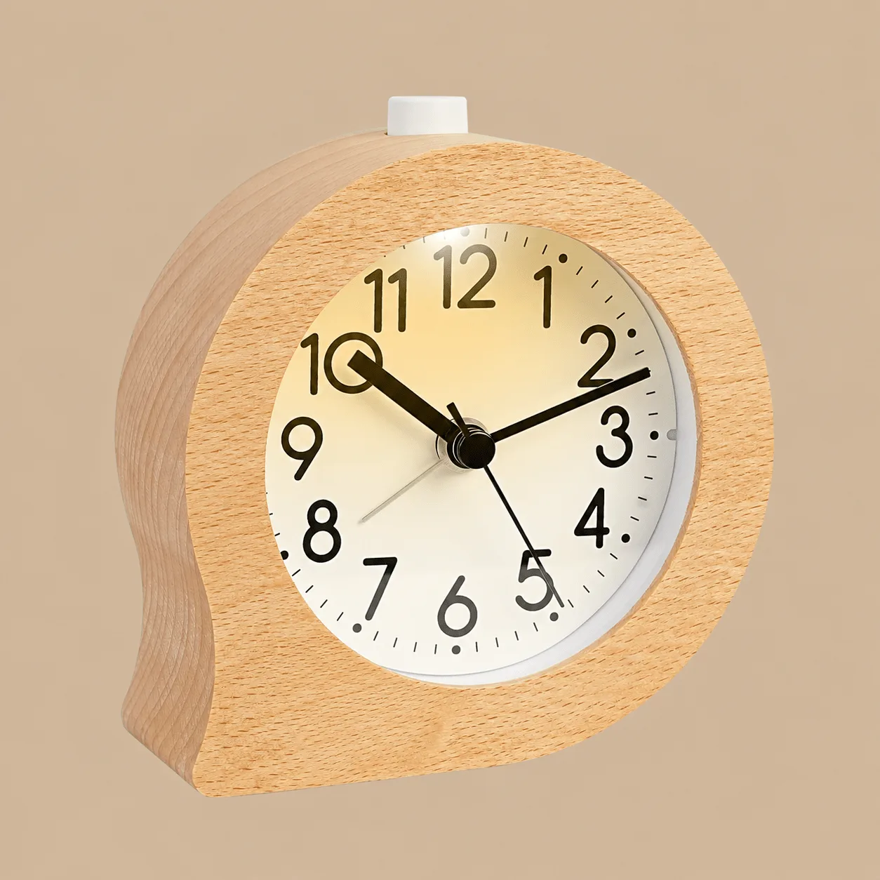 Light Wood Silent Alarm Clock with Snooze: the shop's own photo