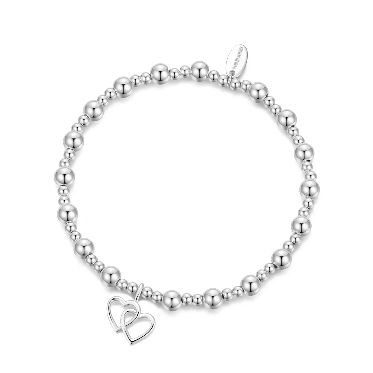 Heart Link Beaded Stretch Bracelet: the shop's own photo